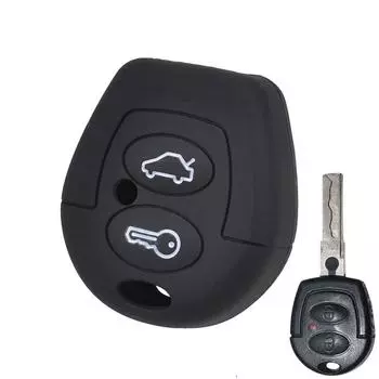 Силиконовый чехол для ключей с 2 кнопками, чехол-брелок для Seat Corboda Leon Ibiza Toledo Alhambra Altea Arosa, защитный чехол для ключей синий