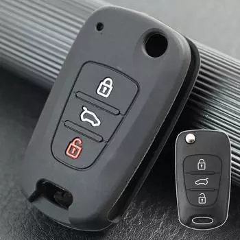 Силиконовый чехол для ключей с 3 кнопками, держатель для Kia Rio Venga Sorento Ceed Sportage Soul Optima Picanto 2009 2010 2011 чёрный