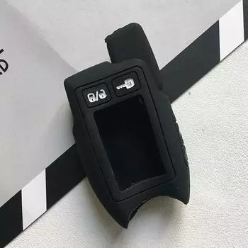 Силиконовый чехол для ключей Tomahawk 9,5/9,9, двухсторонняя автомобильная сигнализация, защитная крышка с ЖК-дисплеем и пультом дистанционного управления чёрный