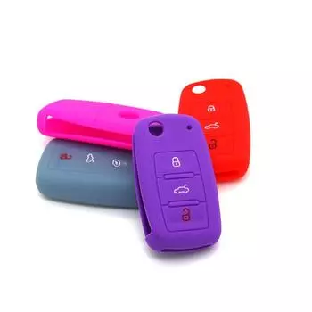 Силиконовый чехол для ключей Volkswagen Bora, Lavida, Touran, Tiguan, Passat, Octavia, дистанционные ключи Bone Bag чёрный