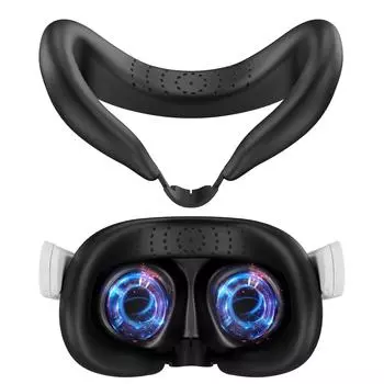 Силиконовый чехол для лица гарнитуры VR для Meta Oculus Quest 3, мягкий и гладкий лицевой интерфейс, подушка для кожи, аксессуары, устойчивые к поту и удобные Package:25*15.5*1cm чёрный