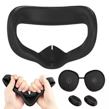 Силиконовый чехол для лица, потозащитная накладка на лицо, светоблокирующий чехол с крышкой объектива и колпачками для джойстиков для Meta Quest 3S белый