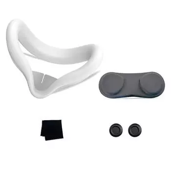 Силиконовый чехол для лица VR с крышкой объектива и чехлом для джойстика, набор аксессуаров VR для гарнитуры Meta Quest 3S VR, защитный чехол, аксессуар чёрный