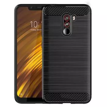 Силиконовый чехол для Mi Pocophone F1, роскошный чехол из углеродного волокна для poco phone f1, матовый противоударный чехол для задней панели телефона, чехлы Pocophone F1 чёрный