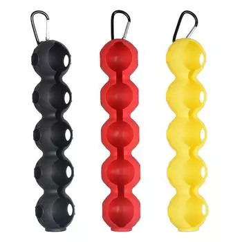 Силиконовый чехол для мяча для гольфа с крючком, 5 мячей, портативная сумка для мяча для гольфа, сумка для мяча для гольфа, рукав для мяча для гольфа, аксессуары для гольфа Black