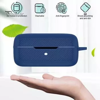 Силиконовый чехол для наушников, Bluetooth-совместимые наушники, силиконовый защитный чехол, противоударный чехол для наушников с защитой от потери, для EarFun Free Pro чёрный