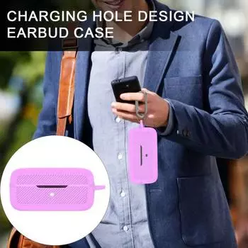 Силиконовый чехол для наушников Bluetooth совместимый силиконовый защитный чехол для наушников Anti Lost противоударный чехол для наушников EarFun Free Pro 3 чёрный