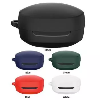 Силиконовый чехол для наушников, чехол для зарядки наушников с защитой от падения, кожный чехол с карабином, защитный кожный чехол для QCY T13 X Case красный