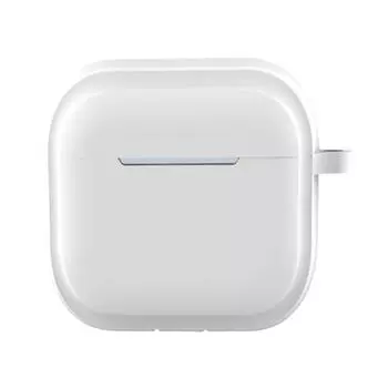 Силиконовый чехол для наушников с брелоком пылезащитный чехол для AirPods 4 2024 (белый)