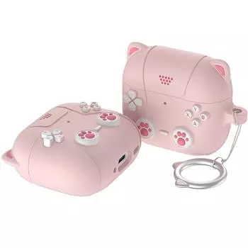 Силиконовый чехол для наушников с карабином для AirPods 4 (2024)(серый)