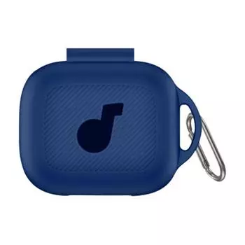 Силиконовый чехол для наушников с карабином, круговая защита на 360 градусов, ударопрочный чехол для зарядки, защитный чехол для SoundCore C30i синий