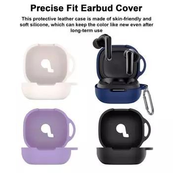 Силиконовый чехол для наушников с карабином, круговая защита на 360 градусов, ударопрочный чехол для зарядки, защитный чехол для SoundCore C30i синий