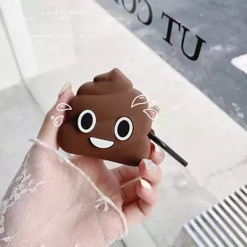 Силиконовый чехол для наушников с милым мультяшным какашкой для Samsung Galaxy Buds 2 Pro Live, чехол для Galaxy Buds2 Pro, полная защита с металлическим крючком for Galaxy Buds Live