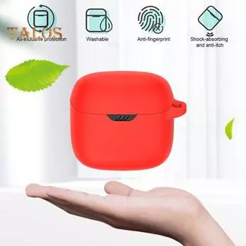 Силиконовый чехол для наушников, защита на 360 градусов, противоударный, устойчивый к царапинам, портативный защитный чехол для JBL TUNE FLEX темно-зеленого