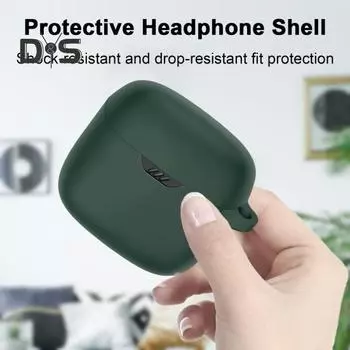 Силиконовый чехол для наушников, защита на 360 градусов, противоударный, устойчивый к царапинам, портативный защитный чехол для JBL TUNE FLEX чёрный
