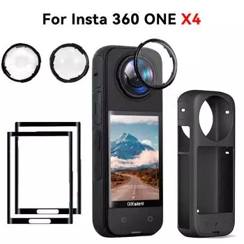 Силиконовый чехол для панорамной камеры Insta360 X4, защитный чехол для Insta 360 X4, чехол против царапин, аксессуары для спортивной камеры чёрный