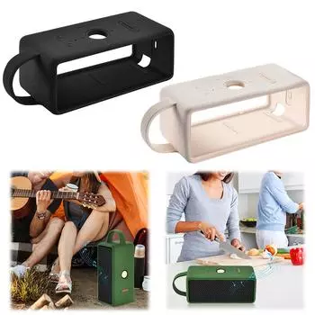 Силиконовый чехол для переноски, противоскользящий, противопадающий, складной защитный чехол для портативного динамика Marshall EMBERTON III чёрный