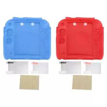 Силиконовый чехол для портативной игровой консоли 2DS, мягкий защитный чехол, устойчивый к царапинам, с верхним и нижним слоями Blue