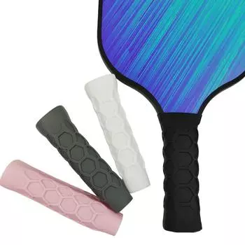 Силиконовый чехол для ракетки Pickleball Paddle, нескользящая ручка, силикагель, нижняя накладка, аксессуары для ракетки Padel, многоразовая накладка для ракетки Pickleball серый