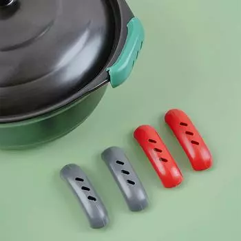 Силиконовый чехол для ручки кастрюли Теплоизоляционные чехлы Крепление для ушей кастрюли Пароварка Кастрюля Ручка Держатель Нескользящая ручка Кухонный инструмент