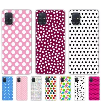 Силиконовый чехол для Samsung Galaxy A31 A41 A51 A71 A01 A81 A91 A11 A30S A20S A21S A50S M11 M21 M31 M30S M40S Чехол в горошек розовый Samsung A51