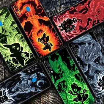 Силиконовый чехол для Samsung Galaxy A50 A70 A12 A30 A02s A03 A10 A22 A23 A40, черный мягкий чехол Pokemon Eevee Elf for Samsung A51 5G