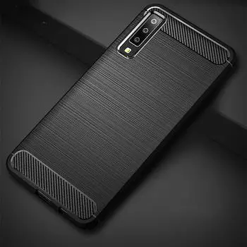 Силиконовый чехол для Samsung Galaxy A7 2018 A750, мягкий чехол из ТПУ из углеродного волокна, установленный чехол Conque для Samsung Galaxy A7 2018, силиконовый чехол чёрный