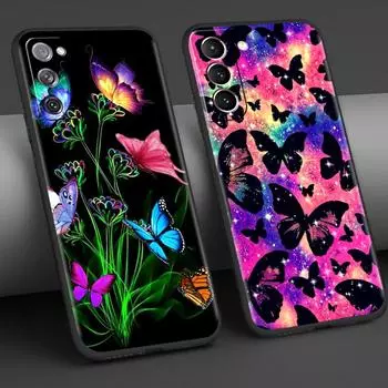 Силиконовый чехол для Samsung Galaxy S20 FE S21 Ultra S10 S9 Plus S10e S8 S7 A51 A71 Tpu Soft Phone Capas Butterfly Samsung A71