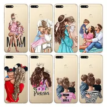 Силиконовый чехол для семьи, мамы, папы, ребенка, Honor 10X9X8XMAX 20 10 9 8 8A 8C 8S Prime 7A Pro Lite, мягкий чехол для телефона Honor 9X