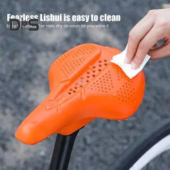 Силиконовый чехол для сиденья велосипеда, дышащий, эластичный, амортизирующий, для горного велосипеда, шоссейного, горного, велосипеда, сменная подушка для седла, аксессуары для велосипеда оранжевый