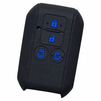 Силиконовый чехол для смарт-ключа IKT для автомобилей Suzuki, сдвижного типа, 4 кнопки, черно-синий,