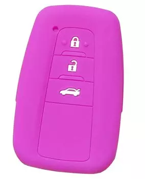 Силиконовый чехол для смарт-ключа IKT для автомобилей Toyota, 3 кнопки, светло-фиолетовый, Corolla Cross,