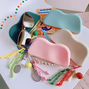 Силиконовый чехол для солнцезащитных очков для бадминтона, кошелек для монет в бейсболе с подвеской в виде плетеной веревки, аксессуары для очков зелёный