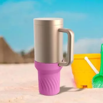 Силиконовый чехол для стакана 30/40 унций, пищевой, не содержащий бисфенол-А, многоразовый, прочный, защитный чехол для дна бежевый