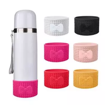 Силиконовый чехол для стакана, чехол для стакана, противоскользящий нижний чехол, легко моется, ударопрочный розы красного