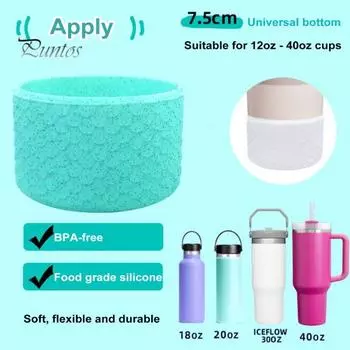 Силиконовый чехол для стакана для воды Защитный стакан на 12–40 унций Светится в темноте Противоскользящее дно Простая установка Чистый Не содержит бисфенола А Стабильная ручка Рукав для бутылки с водой флуоресцентный зеленый