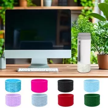 Силиконовый чехол для стакана с водой, противоскользящий нижний чехол для стаканов диаметром 7,5 см, амортизирующий защитный чехол фиолетовый