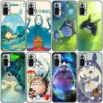 Силиконовый чехол для телефона Anime Studio Ghibli Тоторо для Xiaomi Redmi Note 11 10 9 8 Pro 11T 10T 10S 9S 8T 9 9A 9C 9T, черный мягкий чехол Redmi 9