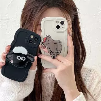 Силиконовый чехол для телефона Apple 12Pro Max, 13, XS, 11, 6P с мультяшным ягненком для пар — дизайн с большой волной, защищающий от падений. Apple 7plus/8plus