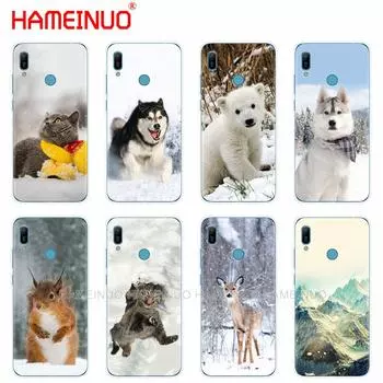 Силиконовый чехол для телефона для huawei Y5 Y6 Y7 Y9 PRO PRIME 2019 Honor 8s 8a 20 LITE PRO 10i view 20 V20 кошка собака медведь олень зима honor 8s