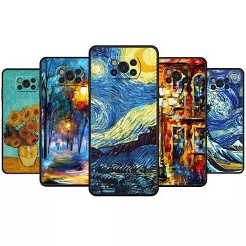 Силиконовый чехол для телефона для Xiaomi POCO X4 9T M4 Pro 5G 10T MI 11 lite M3 F4 GT F3 X3 NFC 11T с картинами Звездная ночь Ван Гога POCO X4 NFC