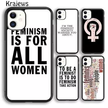 Силиконовый чехол для телефона Krajews Feminist Quotes Girl Power для iPhone 14 5 6s 7 8 plus X XR XS 11 12 13 pro max Samsung S21 S22ultra iPhone 6plus