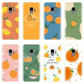 Силиконовый чехол для телефона лимонно-оранжевого цвета для Samsung Galaxy Note 4 5 8 9, мягкая задняя крышка для Samsung Galaxy S5 S6 S7 Edge S8 S9 Plus S5