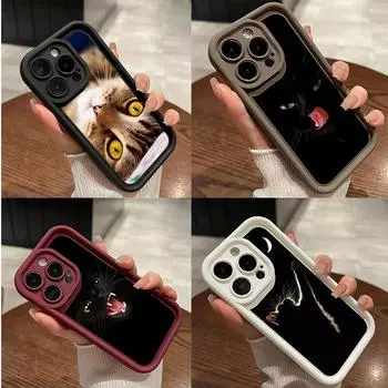 Силиконовый чехол для телефона LZ10 Cat Body Language для Xiaomi 11 Lite 5G 14T Redmi 14C 13C A3 Note 12 11 9 10 13 Pro Plus, противоударный чехол на заднюю панель Xiaomi 11 Lite/11 Lite 5G