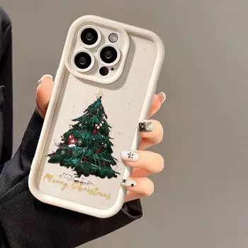 Силиконовый чехол для телефона Merry Christmas Gift Tree для iPhone 16 15 14 13 12 11 Pro Max XS Max 8 7 Plus X XR SE3 SE женский мягкий противоударный бампер задняя крышка iPhone 15 белый