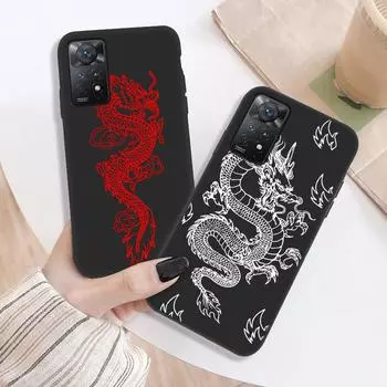 Силиконовый чехол для телефона Redmi Note 11 10 8 Pro 9S 10S 11S 7 Redmi 9 9T 9C 9A, чехол для Xiaomi Mi 11T 12 Poco X3 NFC F3 M4 Pro, защитный чехол с драконом