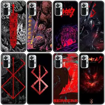 Силиконовый чехол для телефона с аниме Berserk Guts для Xiaomi Redmi Note 11 10 9 8 Pro 11T 10T 10S 9S 8T 9 9A 9C 9T, черный чехол, чехол Redmi 9