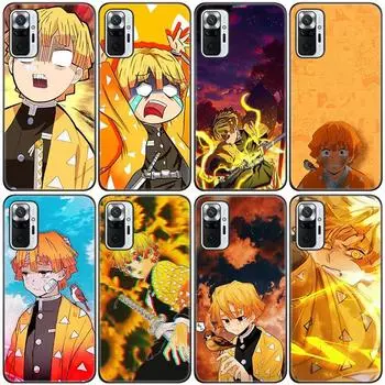 Силиконовый чехол для телефона с аниме «Demon Slayer Zenitsu» для Xiaomi Redmi Note 11 10 9 8 Pro 11T 10T 10S 9S 8T 9 9A 9C 9T, черный мягкий чехол Redmi 8