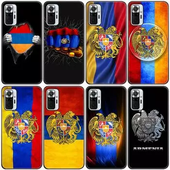 Силиконовый чехол для телефона с армянским флагом Армении для Xiaomi Redmi Note 11 10 9 8 Pro 11T 10T 10S 9S 8T 9 9A 9C 9T, черный мягкий чехол Redmi 9