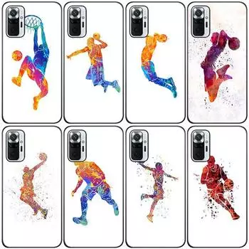 Силиконовый чехол для телефона с баскетбольной корзиной для Xiaomi Redmi Note 11 10 9 8 Pro 11T 10T 10S 9S 8T 9 9A 9C 9T, черный мягкий чехол Redmi 8